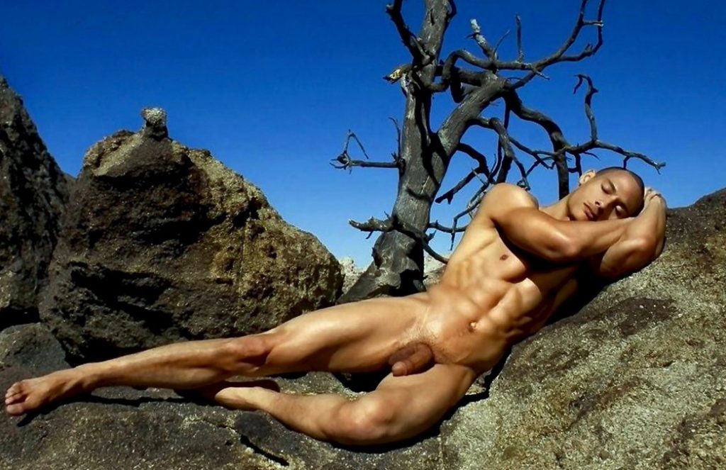 Nude male body as art