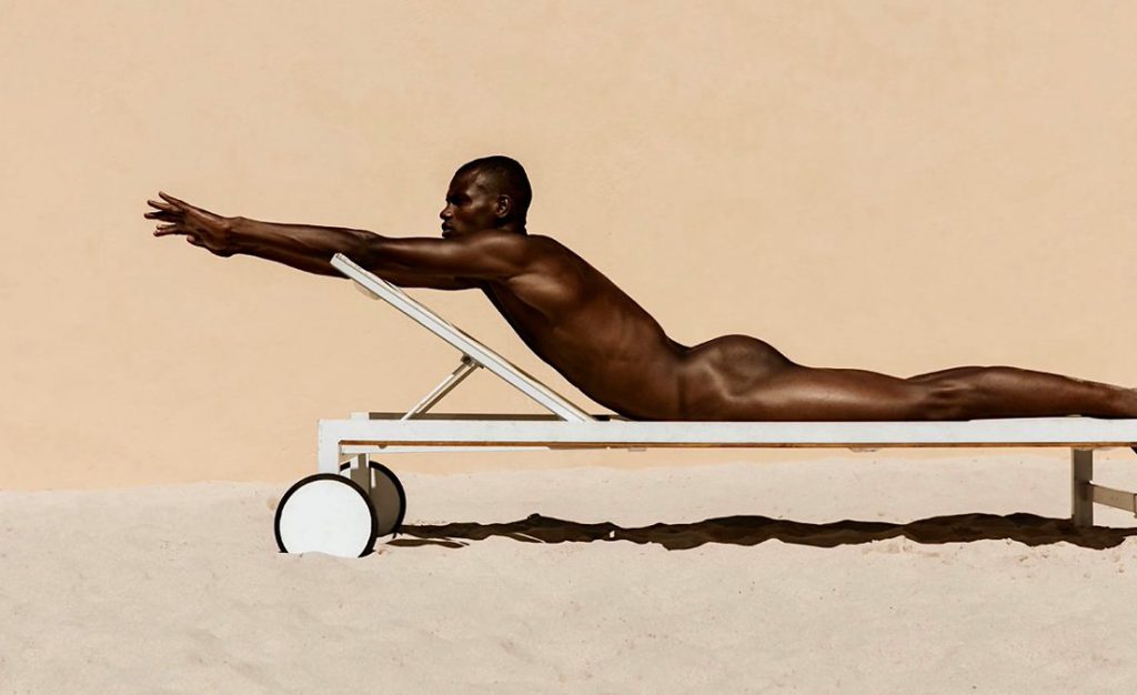 Nude male body as art