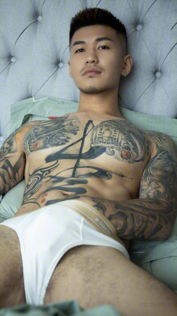 Nude gay Asian hunk