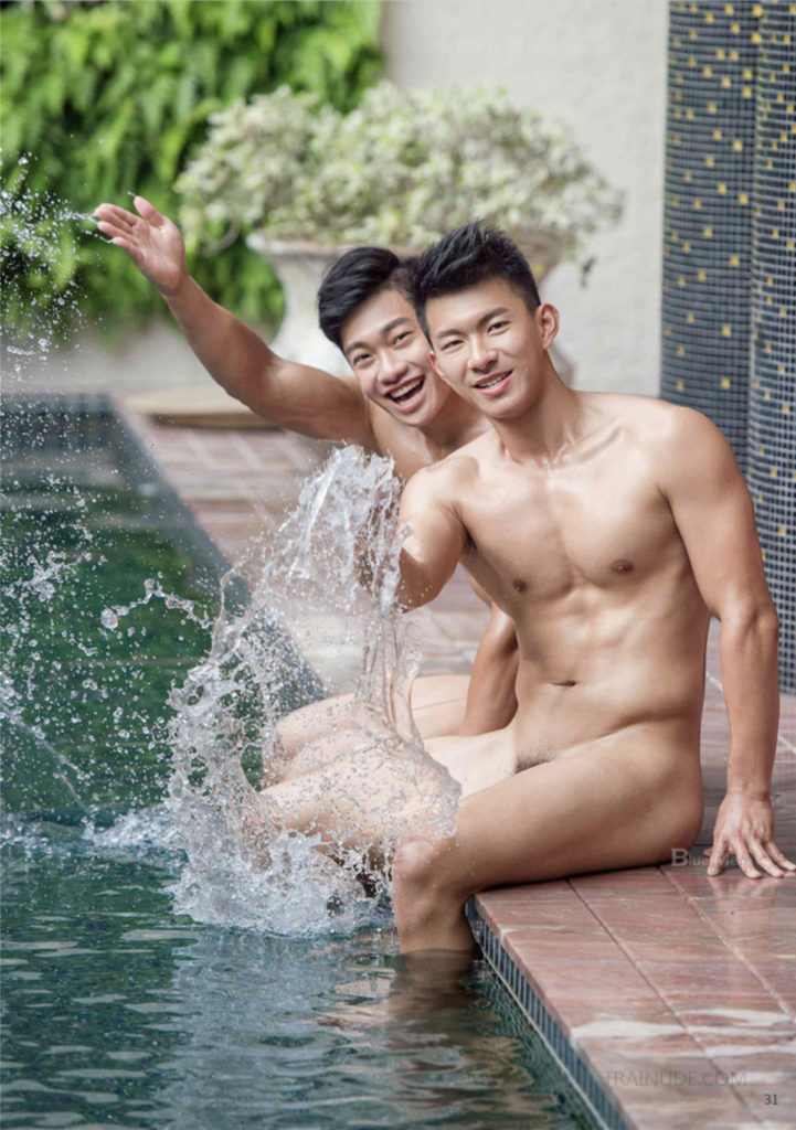 Hot wet men in water games