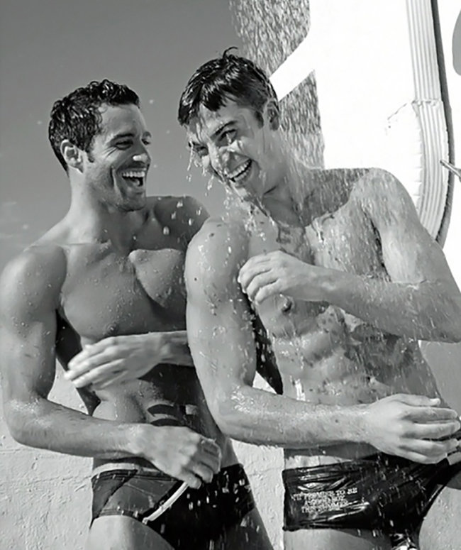 Hot wet men in water games