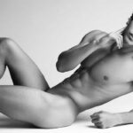 Nude men in black and white