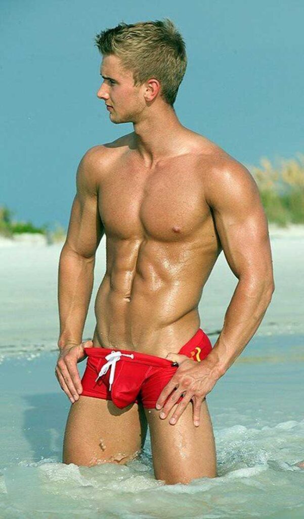 Gay-men-almost-nude-in-red-underwear